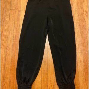NEW River Island Petite satin joggers pants in black size 12P